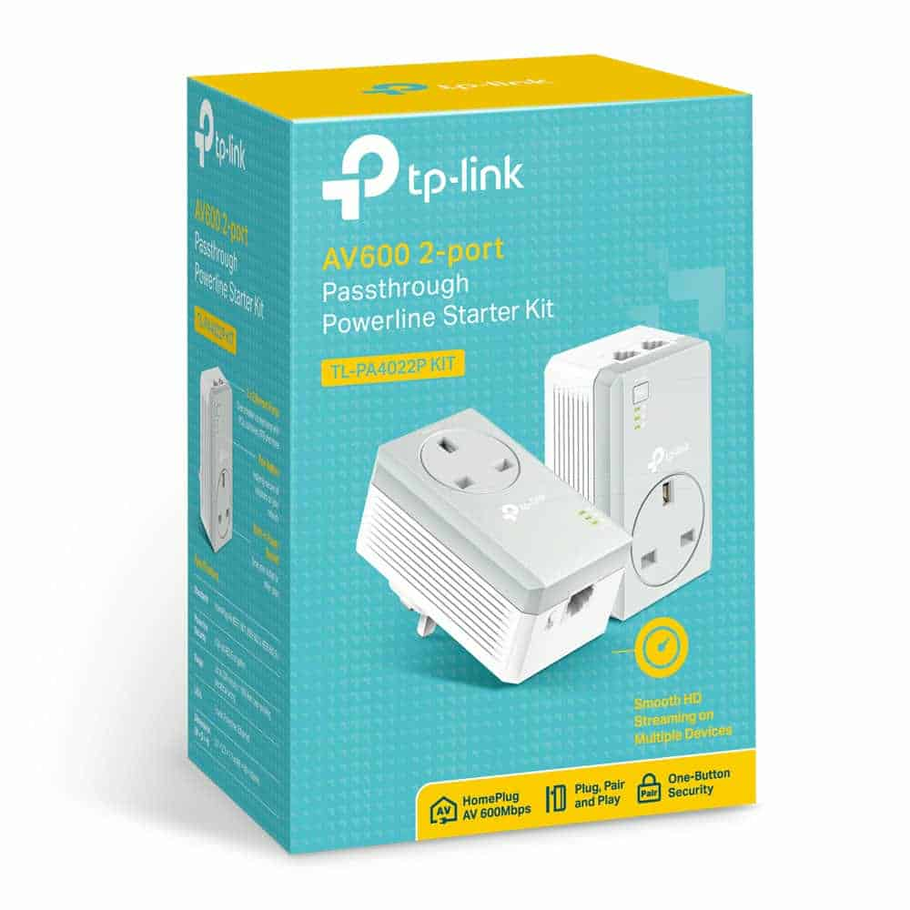 (image for) TP-LINK Twin Pack 2-Port Passthrough Homeplug Powerline Starter Kit